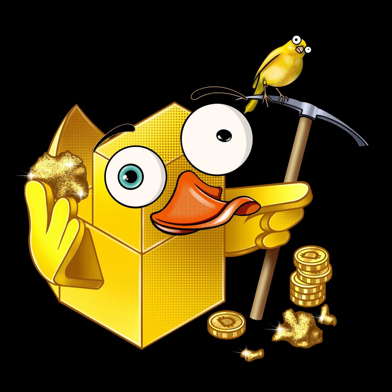 The Yellow duck represents Duckies blockchain project
